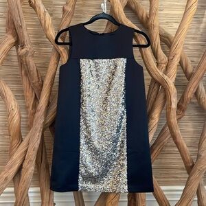 NWT Milly Minis size 14 girls black dress with gold sequins $170 designer party